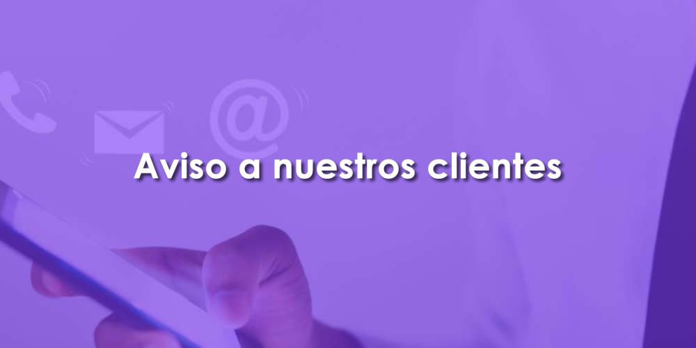 Cambio en las tarifas de nuestros servicios